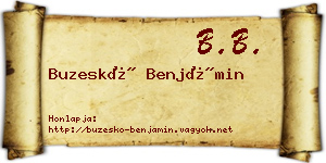 Buzeskó Benjámin névjegykártya
